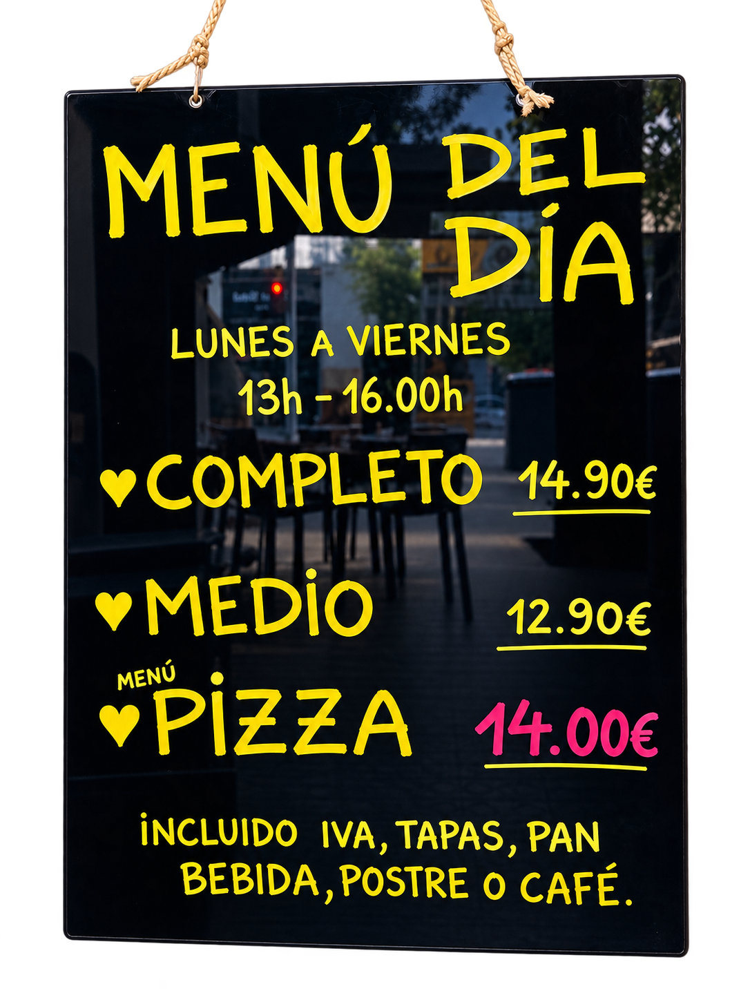 Cartel del Menú del Día de Casa Maria